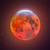 lua de sangue, eclipse lunar, composição, 5k, espaço