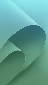 Curvas abstractas en verde azulado y turquesa con un suave degradado para un fondo vibrante de smartphone.