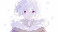 Ethereal Character from "To Your Eternity" with White Hair and Violet Eyes