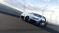 Bugatti Chiron Super Sport 2021 en movimiento en la pista de carreras