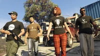 Personagens personalizados em GTA V: Equipe de contrabando de armas pronta para a ação