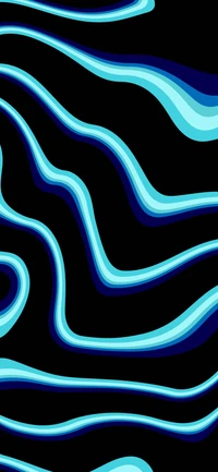 Flowing Waves of Electric Blue and Aqua