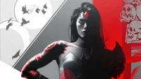 Mulher empoderada super-heroína em estilo de quadrinhos ousado