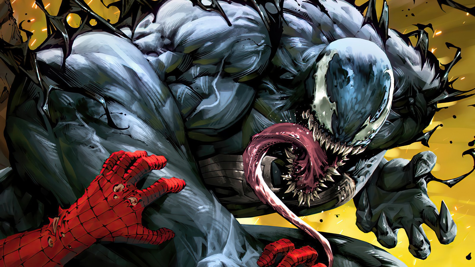 Venom vs spider - man by mark choa (venom, marvel, comics, superhero, anti hero)