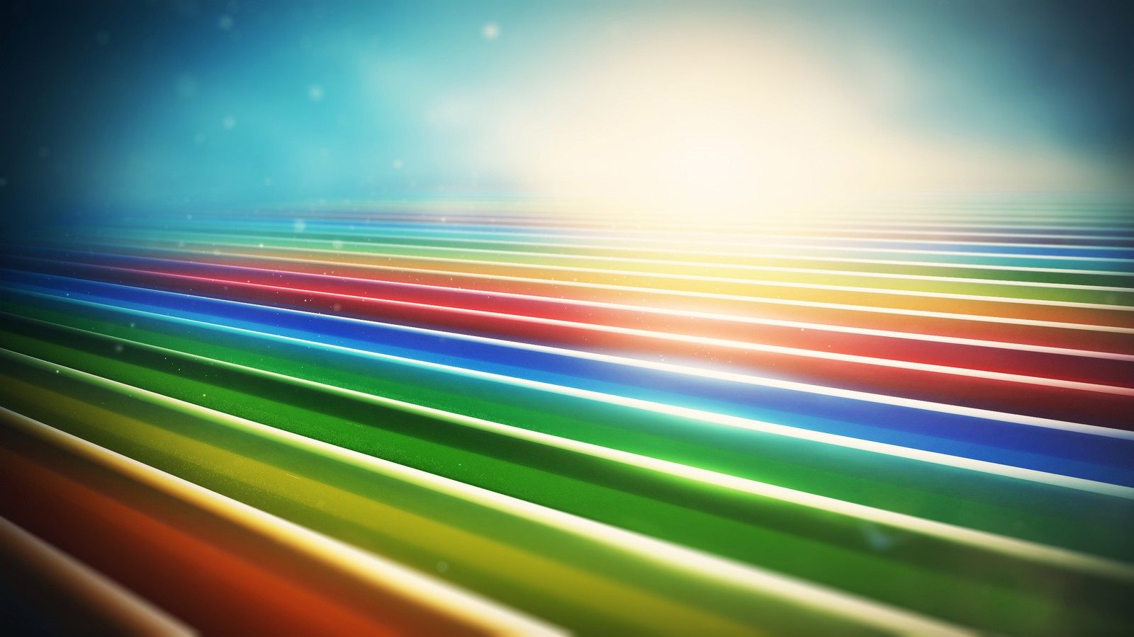 A close up of a colorful striped field with a sun in the background (green, light, line, huawei, close up)