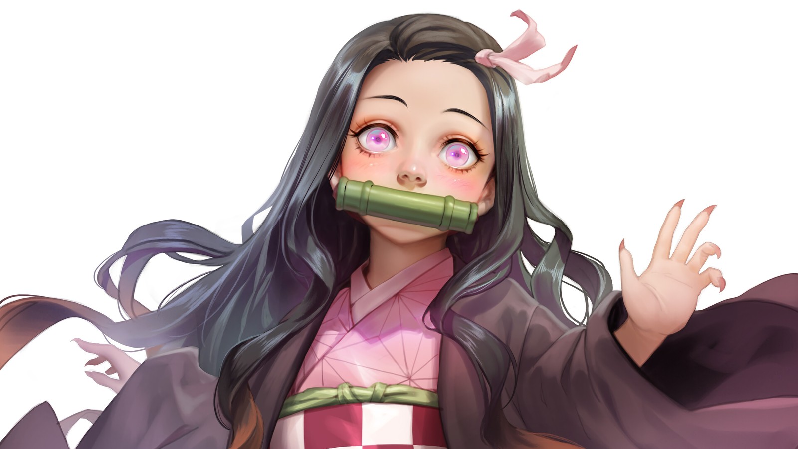 Скачать обои nezuko kamado, kimetsu no yaiba, убийца демонов кимэцу но яиба, demon slayer kimetsu no yaiba, 鬼滅の刃