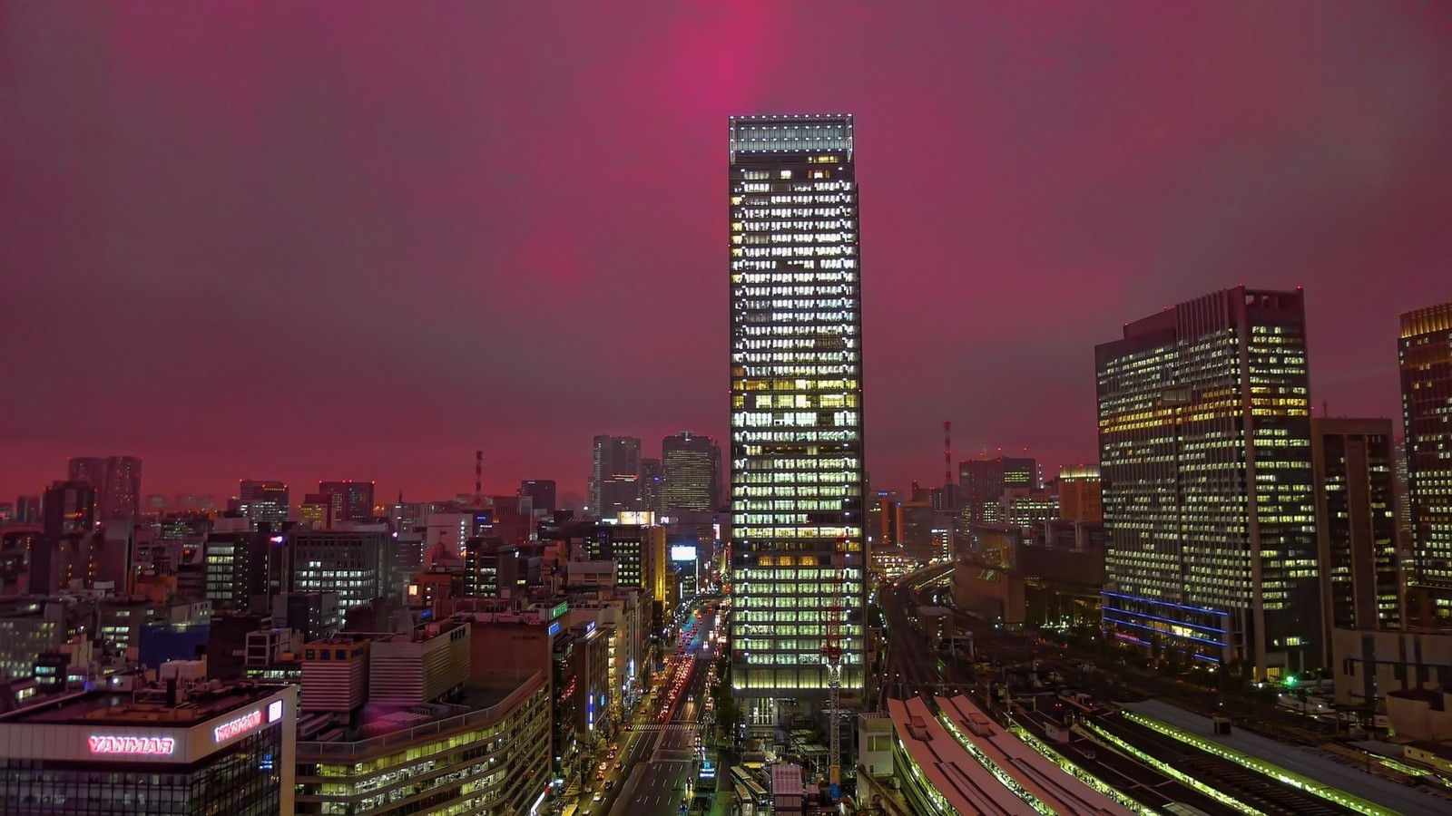 Скачать обои небоскреб, токио, tokyo, ночь, горизонт