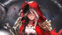 red riding hood, fantasy, girls wallpaper