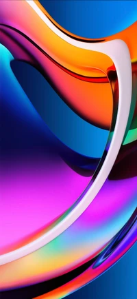 Vibrant Abstract Color Flow with Sleek Curves and Reflections