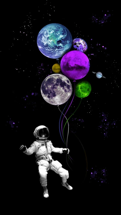 astronaut, earth, fantasy, planet, planets