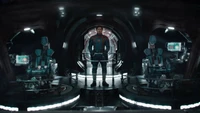 Star-Lord en la sala de control de la nave espacial de los Guardianes de la Galaxia Vol. 3