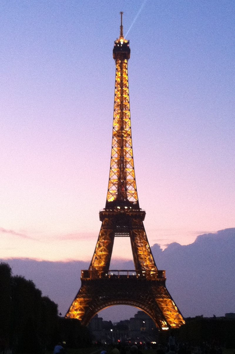 Жирафы стоят перед эйфелевой башней на закате (любовь, париж, paris)