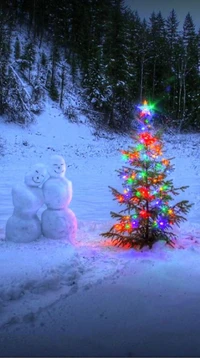 christmas, cute, love, snowman wallpaper