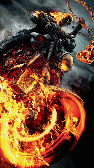 Ghost Rider : Le motard enflammé en action