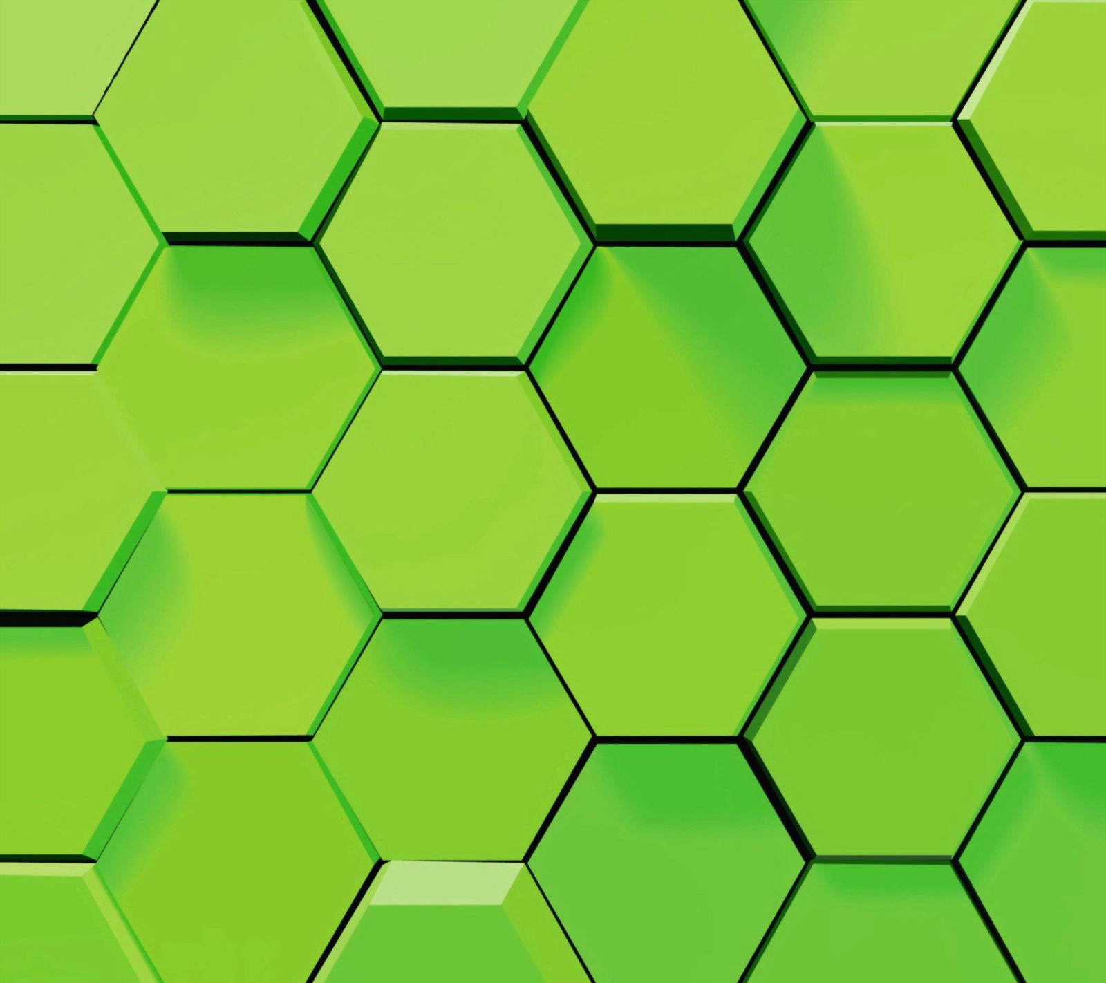 A close up of a green hexagonal pattern with a white background (block, green)