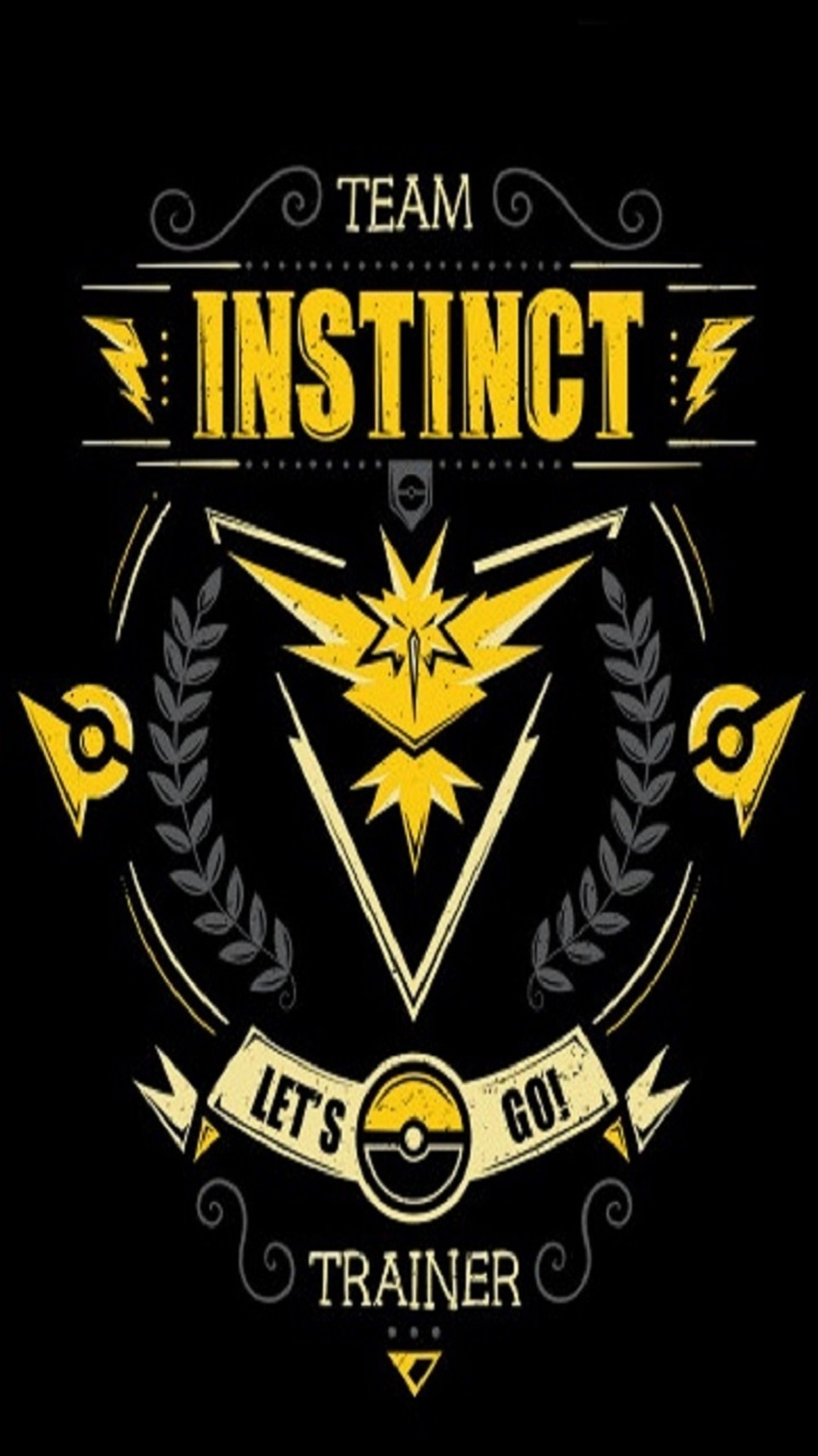 Camiseta del equipo instinct de pokémon (instinto, pantalla de bloqueo, pokemon, pokémon go, pokemon go)