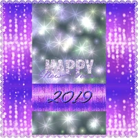 2019, happy new year, purple, silver