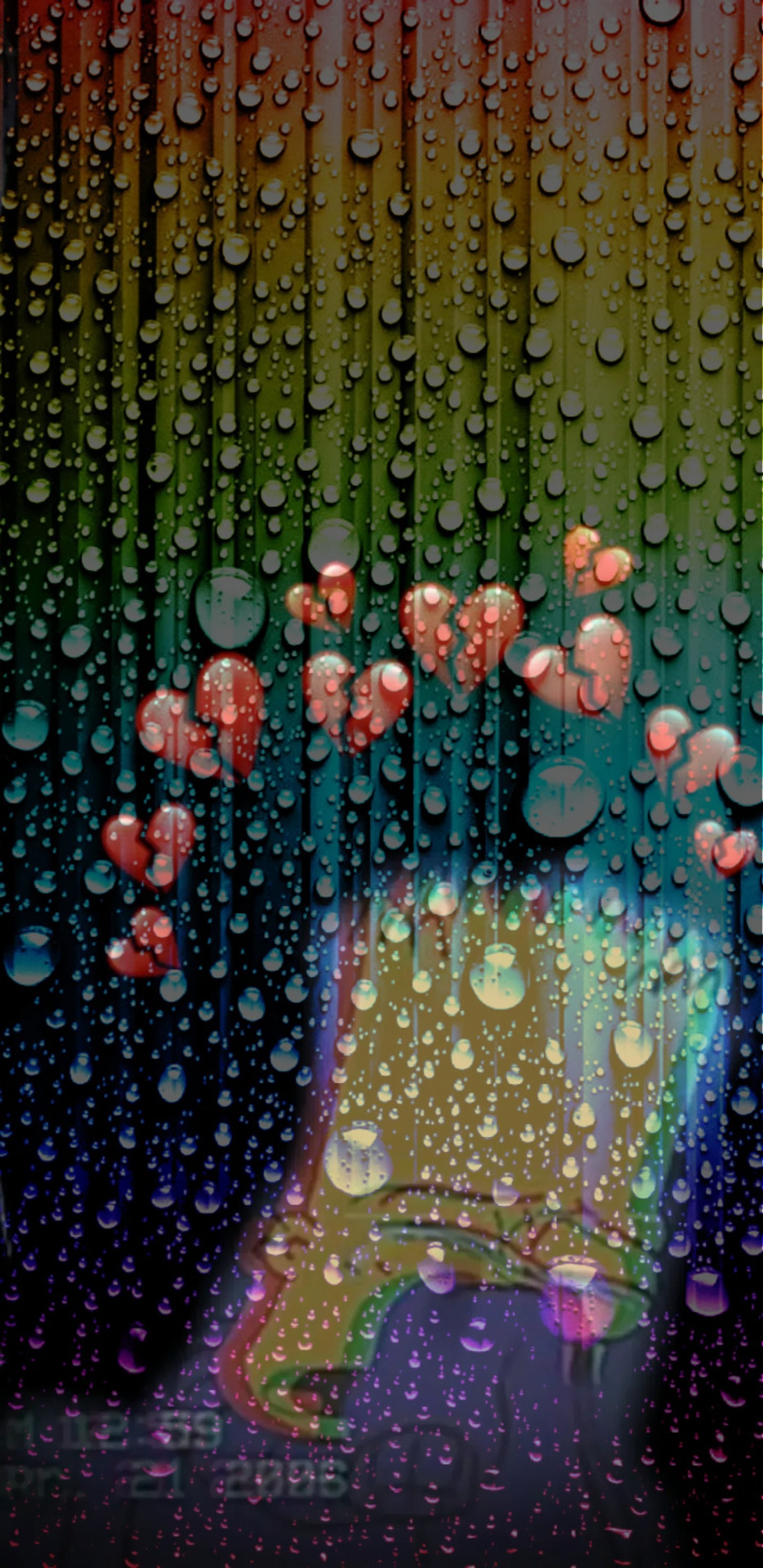 A close up of a vase of flowers with water droplets on it (bart, raindrops, sad)