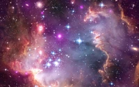 Nebulosa Carina: Uma vista deslumbrante da beleza cósmica em tons roxos