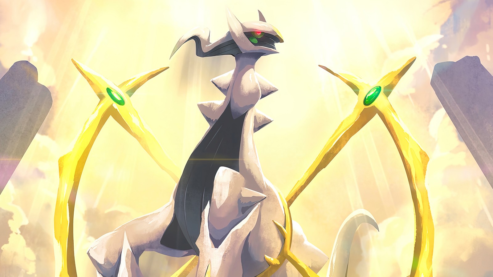 Pokémon es un juego con un pokémon muy grande blanco y negro (arceus, pokémon legends arceus, pokemon legends arceus, videojuego, arte)