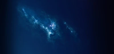 Nebulosa azul vibrante iluminando la Vía Láctea