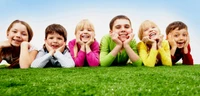 family, child, grass, fun, facial expression wallpaper