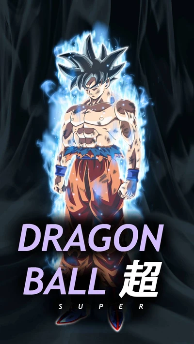 Super Saiyan Goku dans une aura électrique bleue - Graphiques de Dragon Ball Super