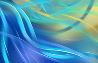 Dynamic Blue and Turquoise Fractal Wave Background for Presentations