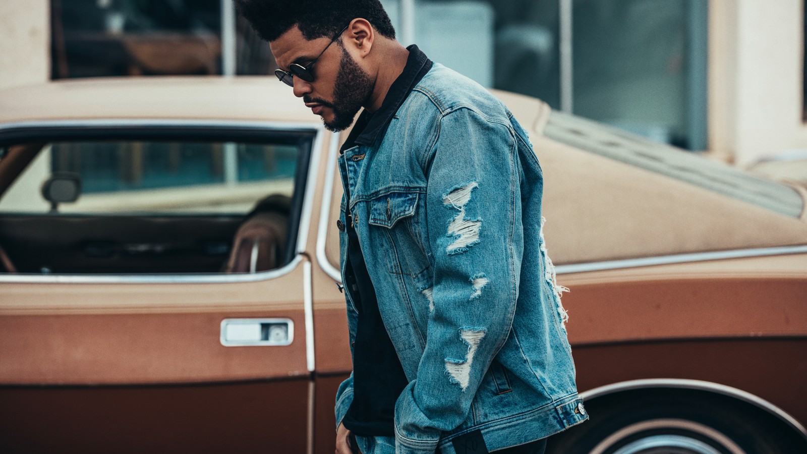 Baixar papel de parede the weeknd, denim, roupa, jeans, moda