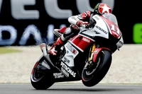 Pilote Yamaha MotoGP en action sur la piste