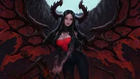 fantasy, demon, girls, tattoo wallpaper