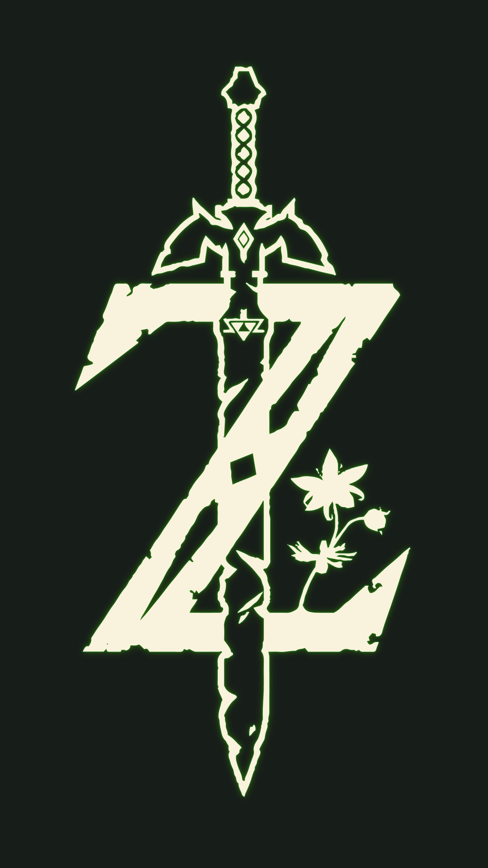 A close up of a white zeolite logo on a black background (minimum, zelda)