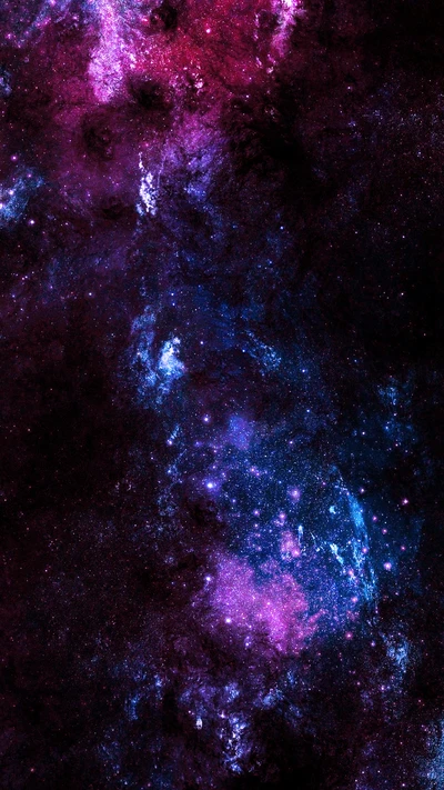 Vibrant Cosmic Nebula in Blue and Purple Hues