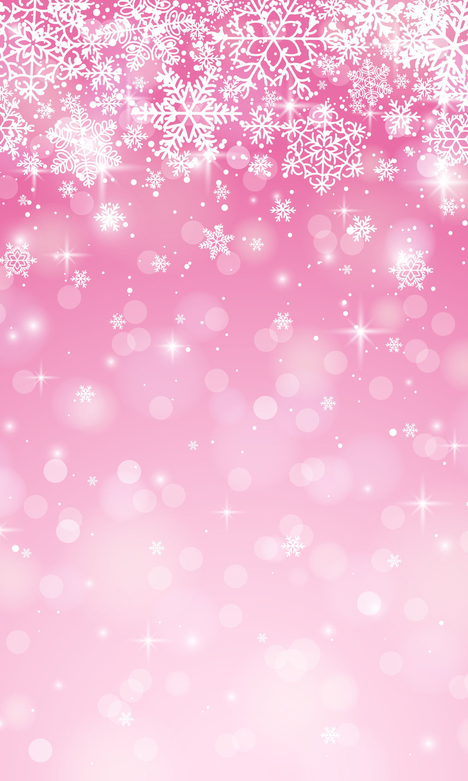 A pink background with snowflakes and stars (christmas, pink, snow)