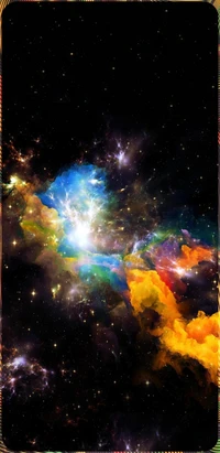 Vibrant Cosmic Nebula: A Spectacular Display of Colors in Space