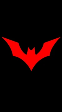 Red bat emblem on a black background.