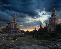 castle, disaster, landscape, russia wallpaper