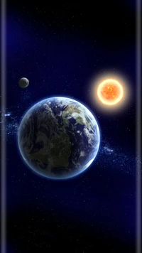 earth, espace, lune, moon, soleil wallpaper