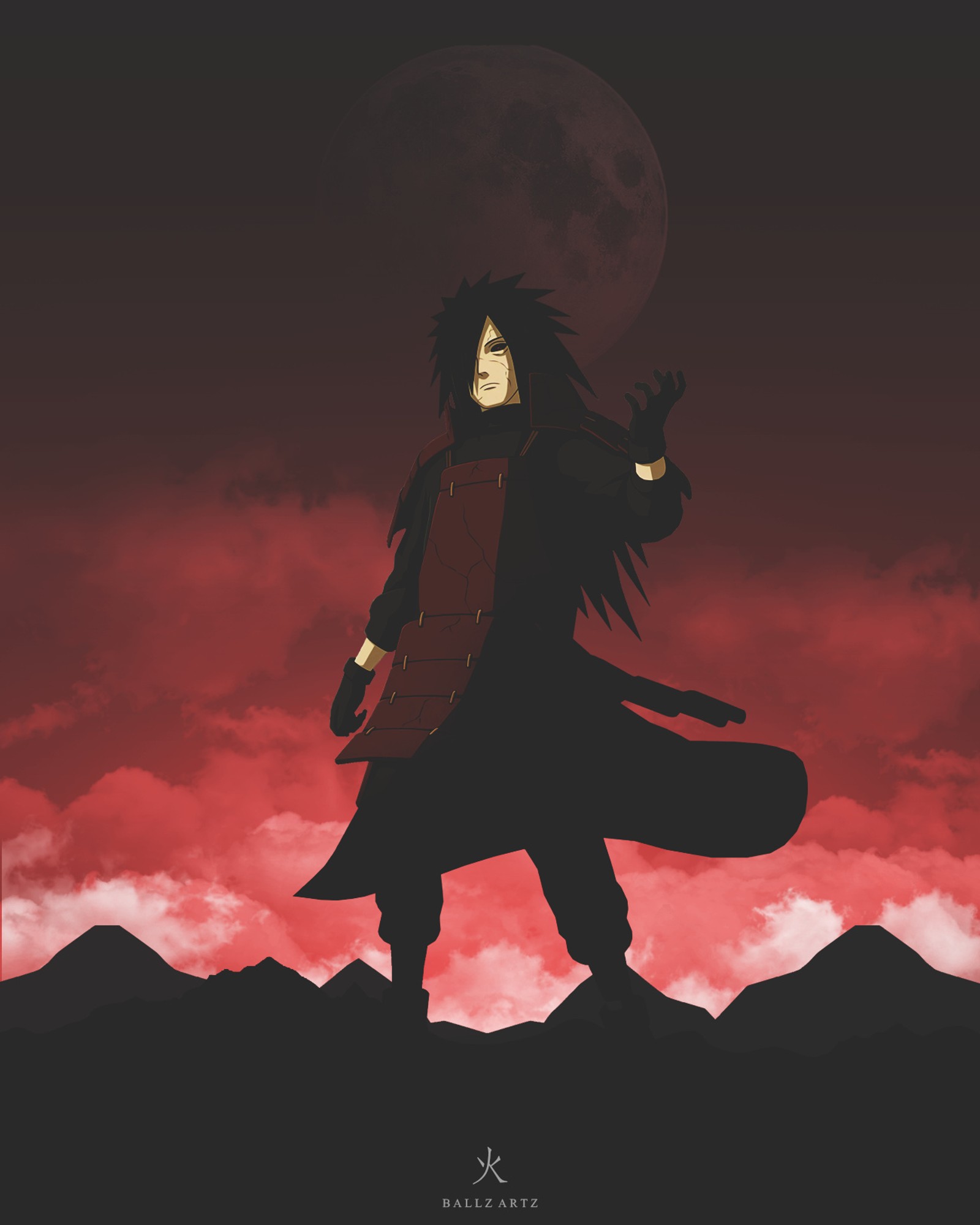 Скачать обои аниме, anime, тёмный, itachi, мадара