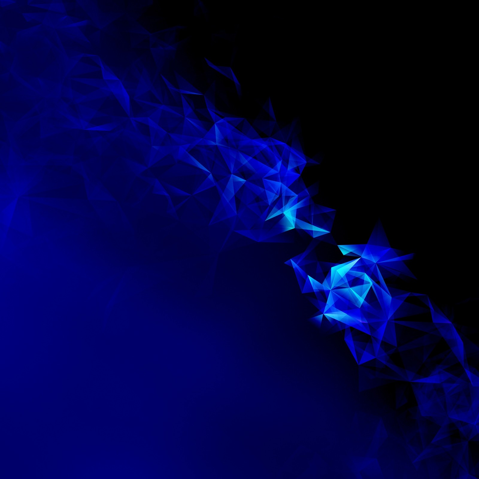 Abstract blue background with triangles and a black background (blue, hd, smoke)