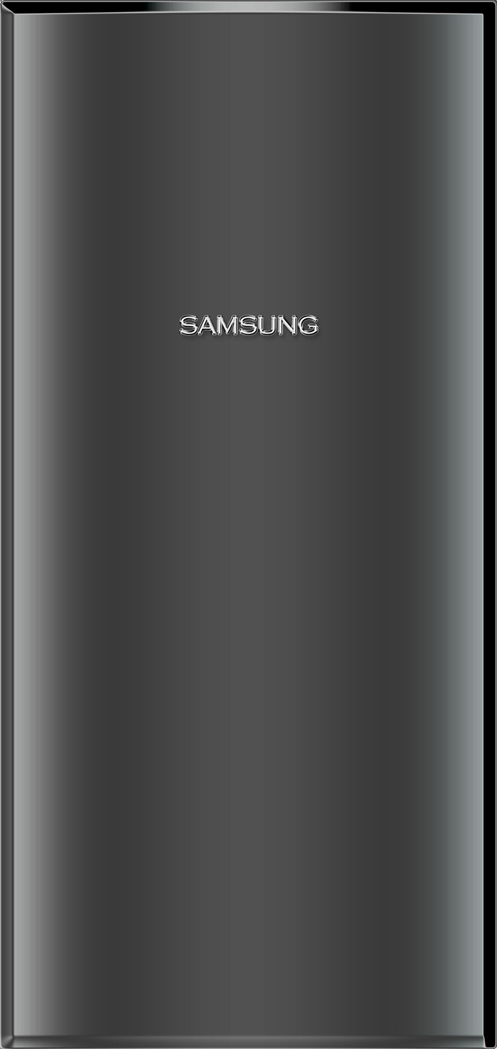 Близкий план черного холодильника samsung с белым логотипом (android, barca, галактика, заметка, note 10)