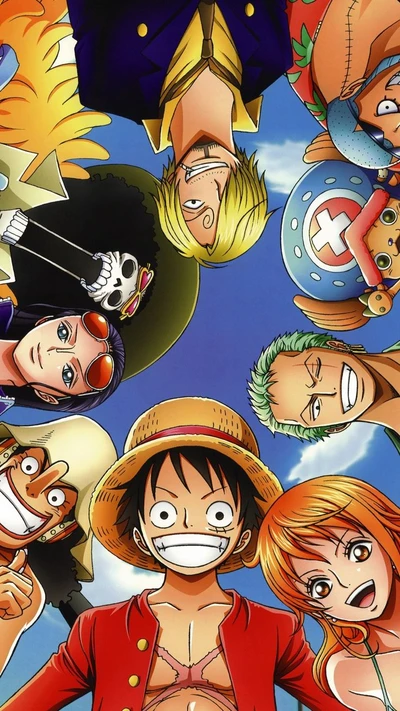 Fröhliche Crew von One Piece: Luffy und Freunde vereinen sich