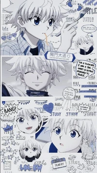 Killua's Aesthetic Moments: Study, Snack, and Smile