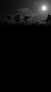 black, moon, night, clouds, images wallpaper