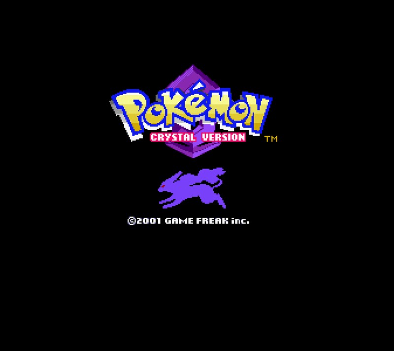 Заставка версии pokemon crystal (game boy, гейм фрик, game freak, покемон кристалл, pokemon crystal)