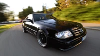 Dynamic Black Mercedes-Benz S-Class in Motion