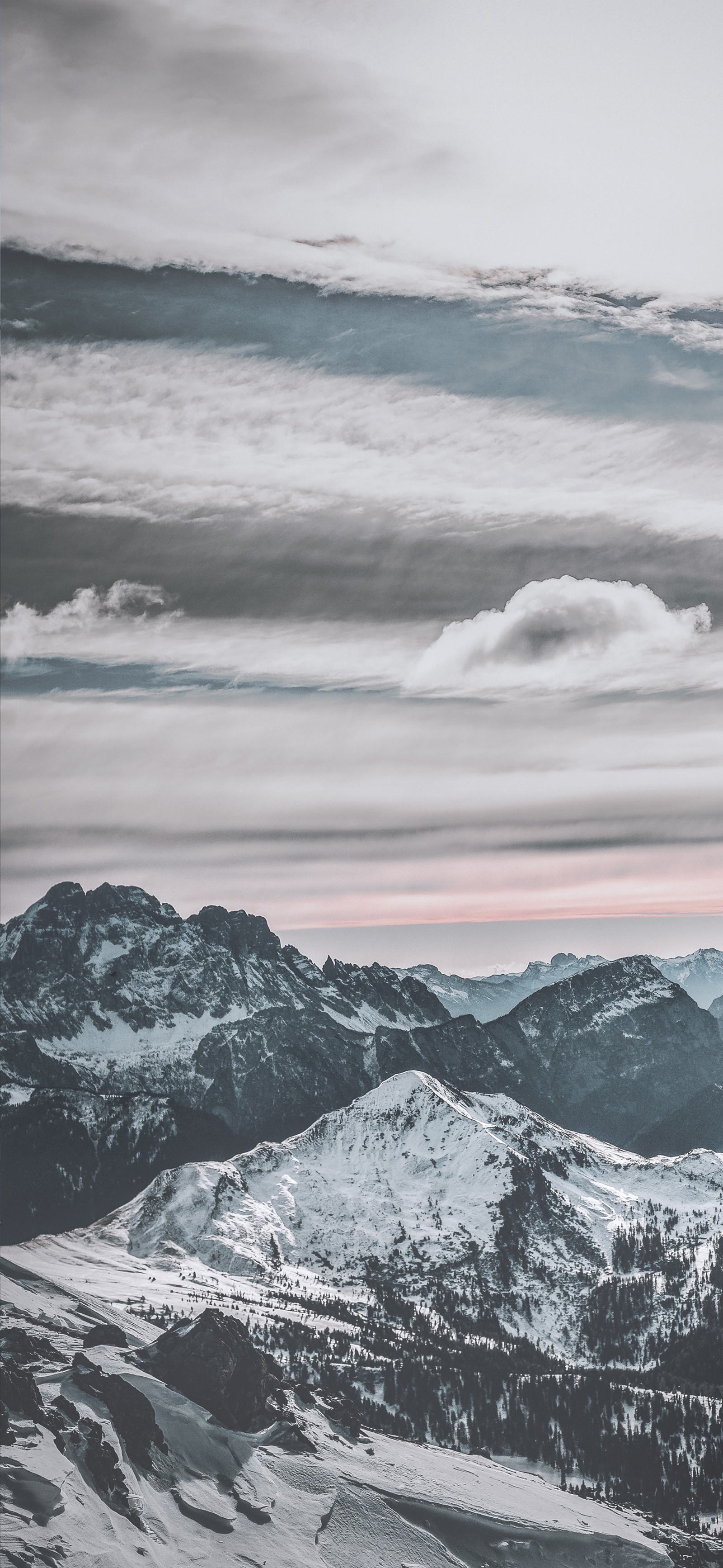 snow, mountain, atmosphere, cloud, nature Download Wallpaper