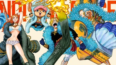 La tripulación de One Piece en acción audaz