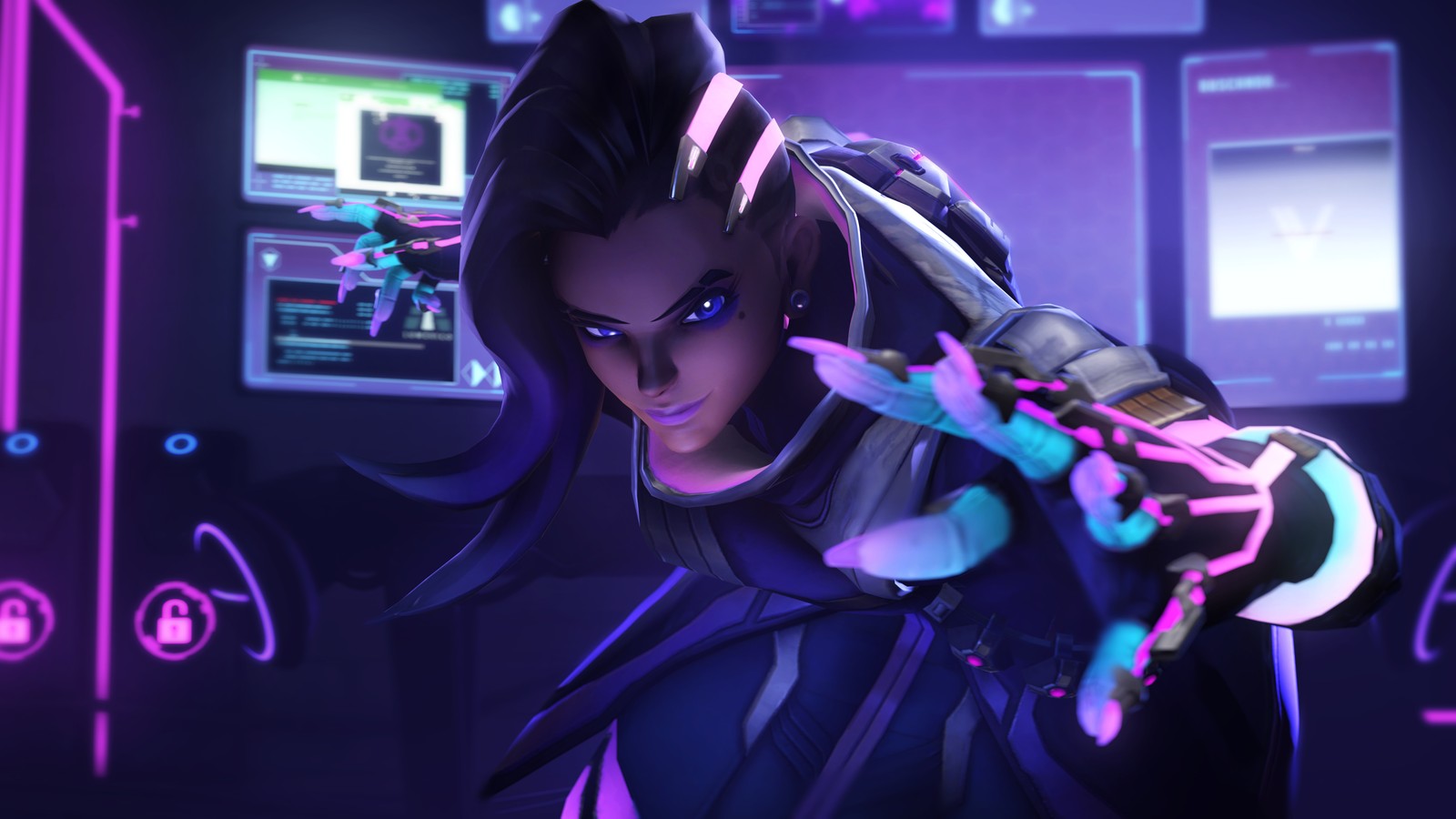 sombra, overwatch, video game wallpaper