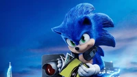 Sonic the Hedgehog Examining a Map in Movie Poster from 2020